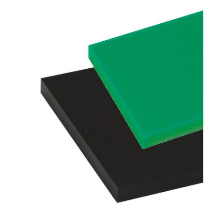 PE 500 lemez / 8 mm-től 110 mm-ig / Zöld-Fekete / Gyalult